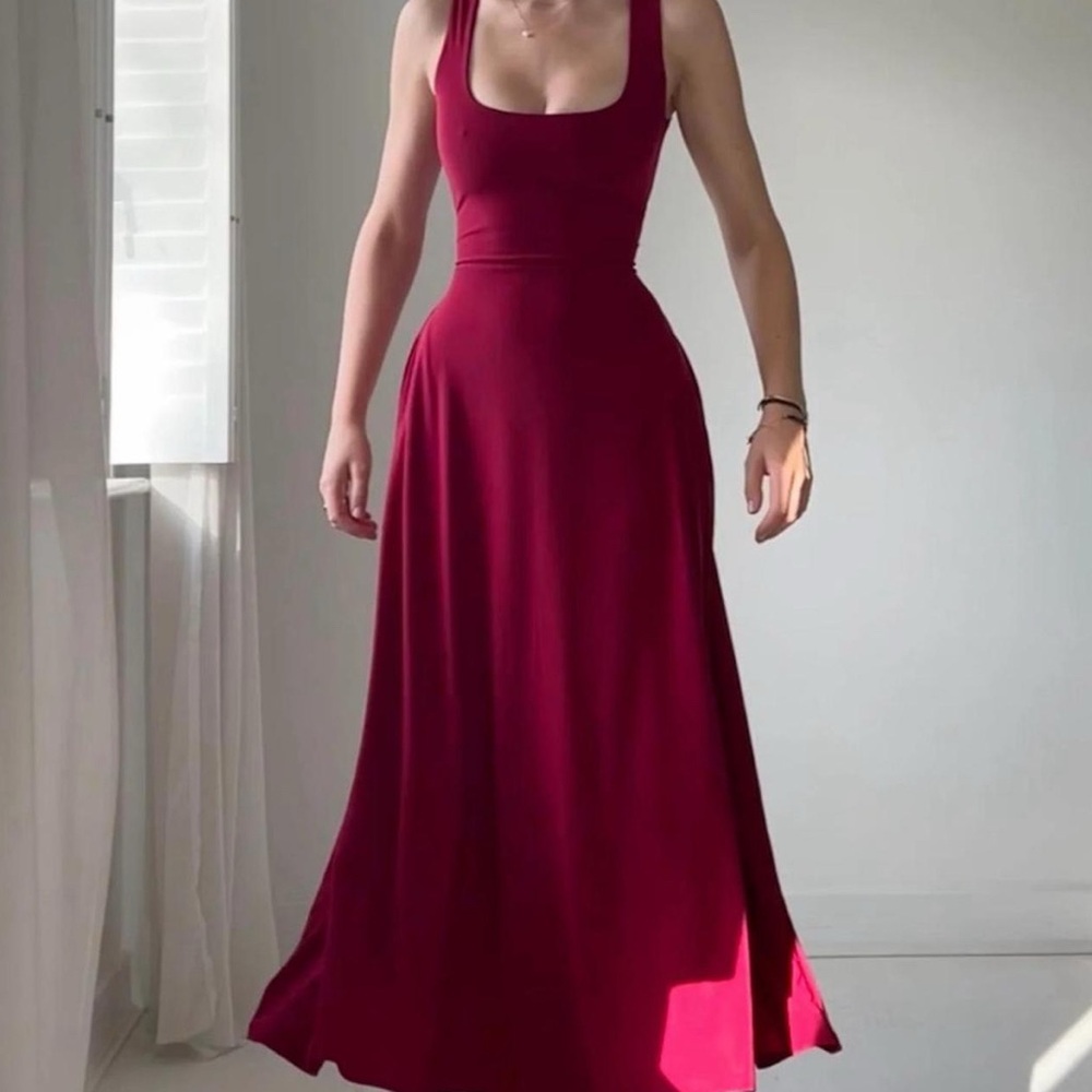 AYM Studio Juni Reversable Maxi Dress - Size M Wine Red